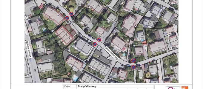 Der Beschilderungsplan zeigt das neue Haltverbot im Dompfaffenweg | © Stadt Geretsried