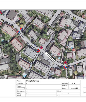 Beschilderungsplan | © Stadt Geretsried Der Beschilderungsplan zeigt das neue Haltverbot im Dompfaffenweg | © Stadt Geretsried