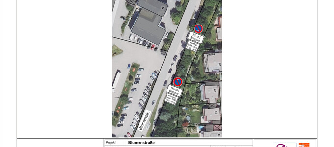 Der Beschilderungsplan zeigt die Hol- und Bringzone an der Freien Waldorfschule Isartal | © Stadt Geretsried