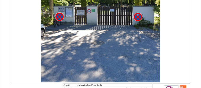 Der Beschilderungsplan zeigt das absolute Haltverbot beim Friedhof | © Stadt Geretsried