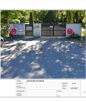 Der Beschilderungsplan zeigt das absolute Haltverbot beim Friedhof | © Stadt Geretsried