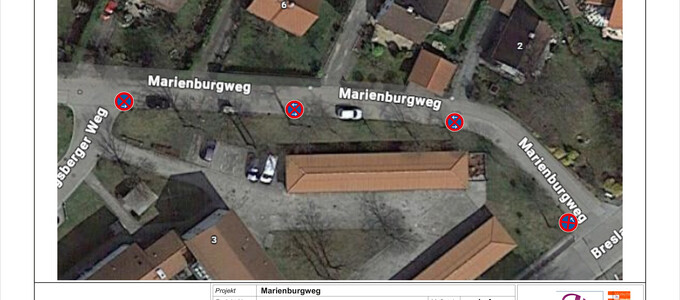 Beschilderungsplan zeigt das Haltverbot im Marienburgweg | © Stadt Geretsried
