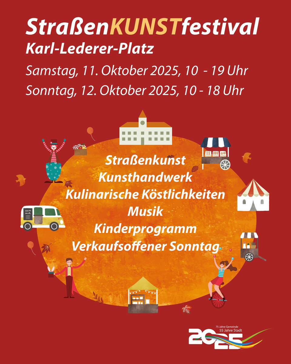 Plakat für das StraßenKUNSTfestival 2025 | © Stadt Geretsried
