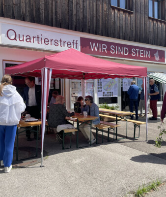 Info-Stand am Quartierstreff in Stein | © Stadt Geretsried