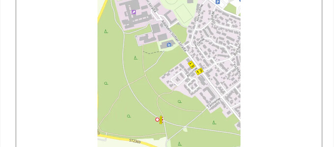 Verkehrszeichenplan zeigt den gesperrten Radweg | © Stadt Geretsried