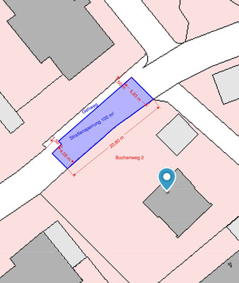 Straßensperrung im Buchenweg | © Stadt Geretsried Straßenkarte zeigt den gesperrten Bereich im Buchenweg | © Stadt Geretsried