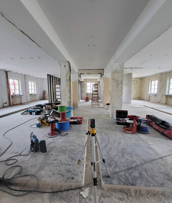 Umbau im Rathaus | © Stadt Geretsried Baustelle mit Geräten | © Stadt Geretsried