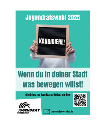 Jugendratswahl 2025 | © Stadt Geretsried Plakat für die Jugendratswahl 2025 | © Stadt Geretsried