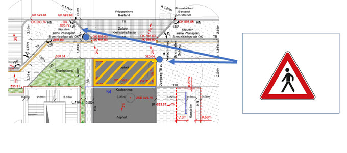 der Plan zeigt wo die Verkehrszeichen und die Sperrzone eingerichtet sind | © Stadt Geretsried