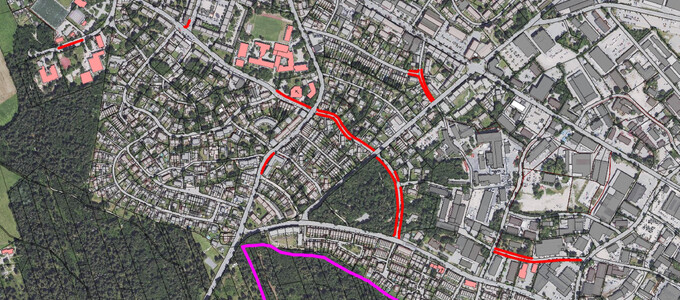 der Plan zeigt eine Übersicht der eingerichteten Halteverbote | © Stadt Geretsried