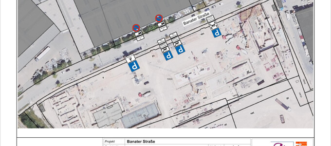 Der Plan zeigt die Beschilderungen in der Banater Straße | © Stadt Geretsried