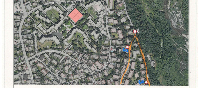 Auf dem Plan ist die Umleitung der Strecke beim Stadlauf zu sehen. | © Stadt Geretsried