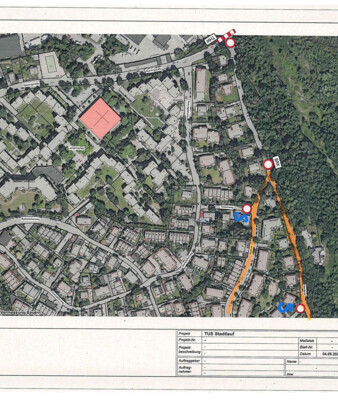 Auf dem Plan ist die Umleitung der Strecke beim Stadlauf zu sehen. | © Stadt Geretsried