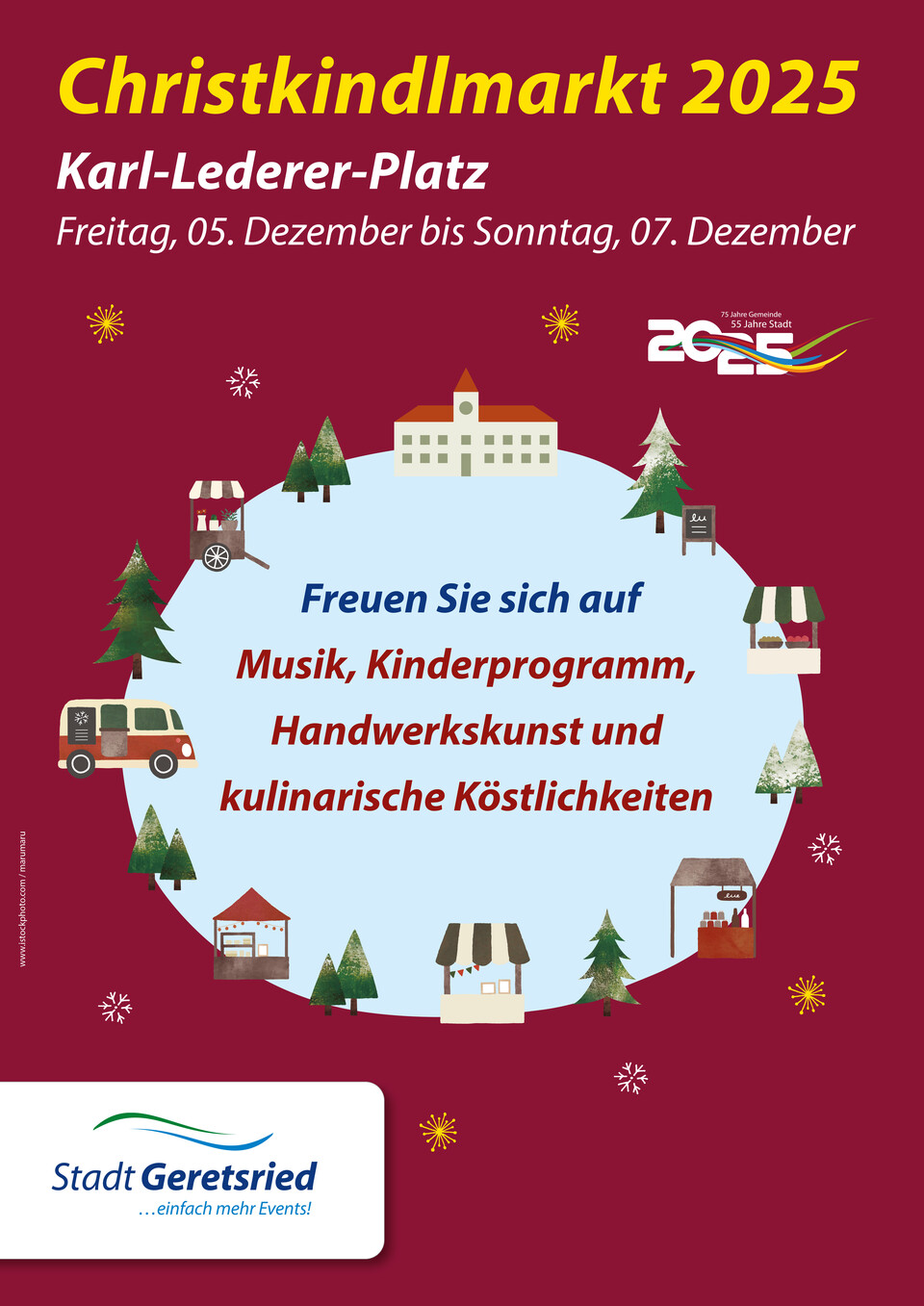 Plakat Christkindlmarkt mit Programm-Highlights | © Stadt Geretsried