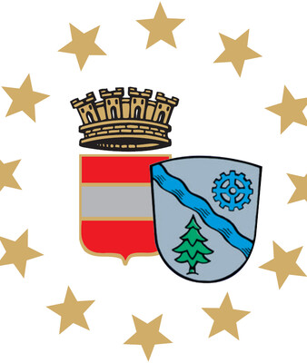 Das Logo des  Partnerschaftsvereins zeigt die Wappen von Geretsried und Chamalières | © Stadt Geretsried